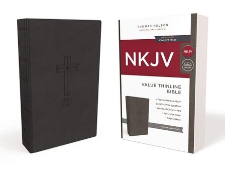 NKJV - Value Thinline Bible - Grey, imitation leather