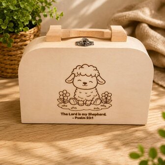Houten koffer klein The Lord is my Shepherd