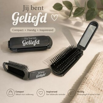 Haarborstel opklapbaar Jij bent geliefd