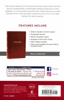 NKJV - Giant Print, Personal size,  Brown , Leathersoft  