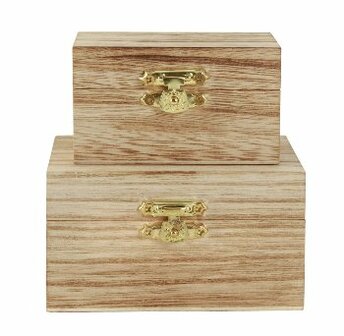 Set van 2 kleine houten doosjes Hart/Kruis Loved