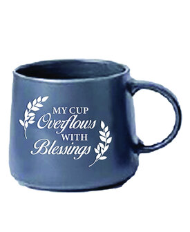 Mok My cup overflows donker grijs