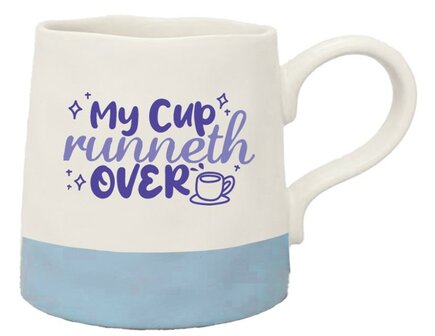 Mok My cup runneth over wit/lichtblauw