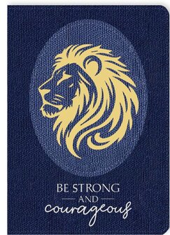 Lux lederen schrijfdagboek Be strong and courageous