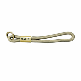 Sleutelhanger W.W.J.D. gevlochten beige