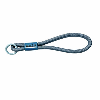 Sleutelhanger W.W.J.D. gevlochten blauw