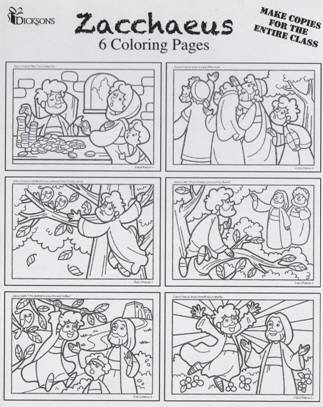 Children's coloring pages 3 sets - Moses, Noah and Zacchaeus