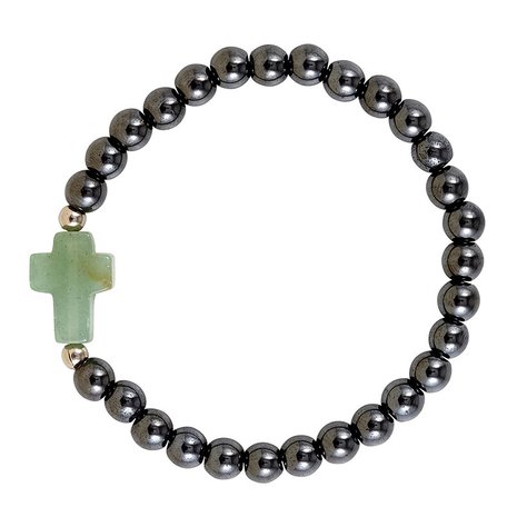 Hämatit-Kreuz-Armbände (set4)