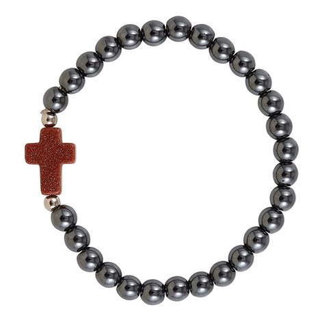 Hämatit-Kreuz-Armbände (set4)