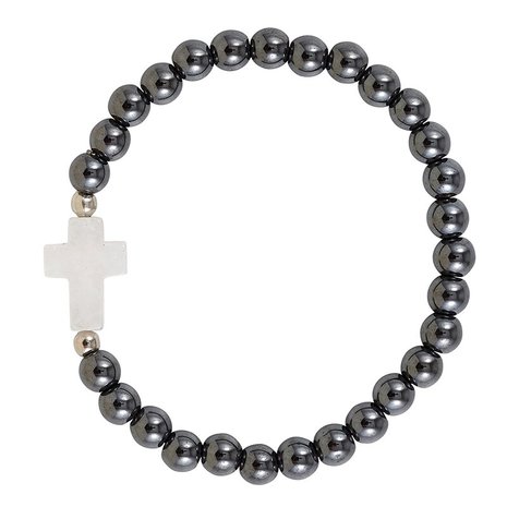 Hämatit-Kreuz-Armbände (set4)