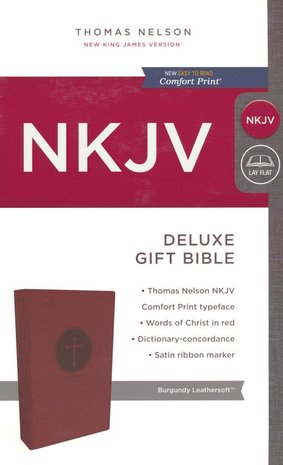 Burgundy, Imitation Leather NKJV - Deluxe Gift Bible