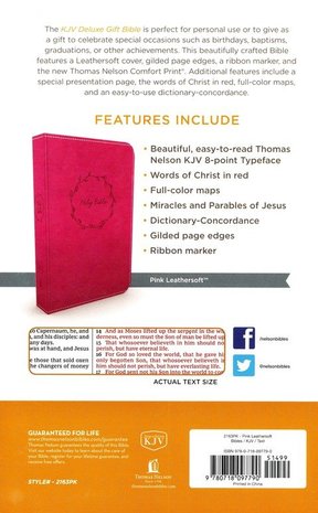 Pink, Imitation Leather KJV - Deluxe Gift Bible