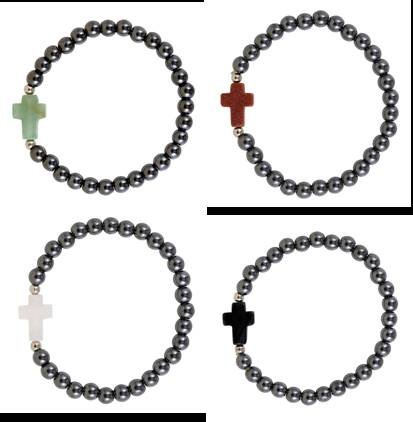 Armbanden (set4) hematiet kruis 