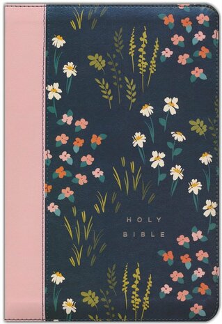 Meadow Navy & Pink, Leatherlike   NLT - LP Thinline Reference Zipper Bible 