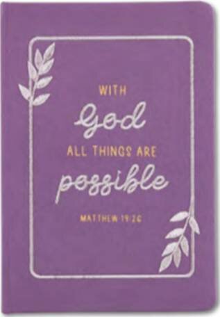 Besticktes Handcover-Tagebuch With God all things