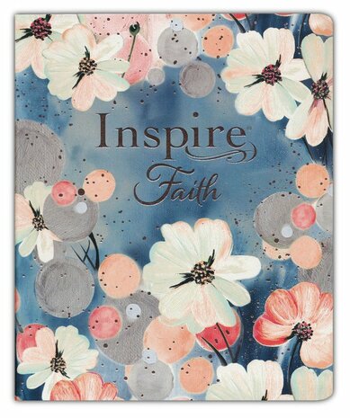 NLT - Inspire FAITH Bible, Filament Enabled Edition, LeatherLike, Pink Watercolor Garden