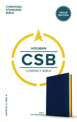  CSB Compact Bible, Value Edition--soft leather-look, navy blue