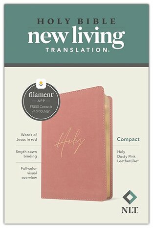 NLT Compact Bible, Filament-Enabled Edition--soft leather-look, holy dusty pink