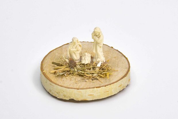 Boomschijf Maria Jozef Jezus Gods zegen