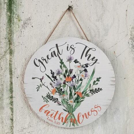 Wanddeco rond Great is Thy faithfulness