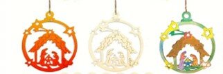 DIY Houten ornament Kerststal rond