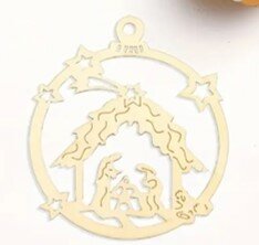DIY Houten ornament Kerststal rond