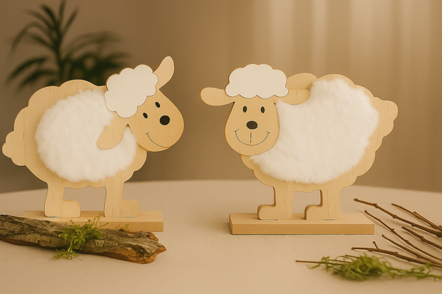 Deco sheep standing 16cm
