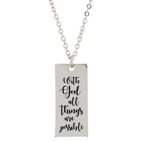 Hanger met ketting With God all things 