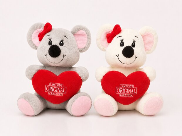 Knuffel muisjes met hart God's original creation