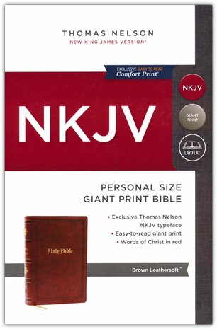 NKJV - Giant Print, Personal size,  Brown , Leathersoft  