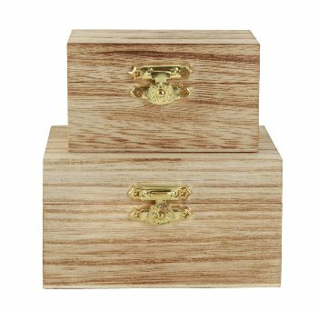 Set van 2 kleine houten doosjes Hart/Kruis Loved