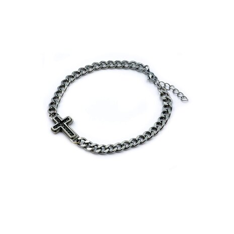 Armband edelstaal kruis