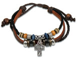 Bracelet-leather-whiteh-cross-silver-red