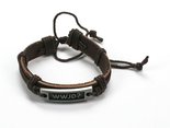 Bracelet-WWJD-leather-brown