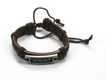 Armband-WWJD-leer-bruin