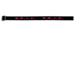 Armband-geweven-WWJD-zwart-neon-pink