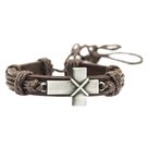 Armband-leer-metalen-kruis