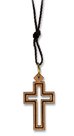 Necklace-cross-olivewood-on-cord