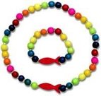 Ketting-Armband-set-hout-vis-regenboogkleuren