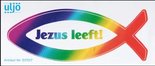 Sticker-vis-regenboog-Jezus-leeft