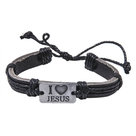 Bracelet-leather-I-love-Jesus