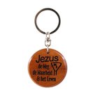 Keyring-dutch-round-wood-Jezus-de-weg-de-waarheid