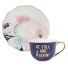 Teacup-&amp;-Saucer-Set--Be-still-and-know