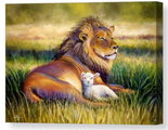 Diamond-painting-Lion-Lamb-in-green-meadow