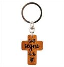 Keyring-cross-wooden-Gott-segne-dich