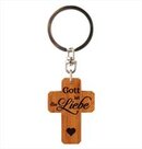 Keyring-cross-wooden-Gott-ist-die-Liebe