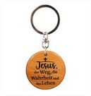 Keyring-wood-round-Jesus-ist-der-Weg