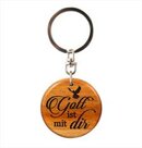 Keyring-wood-round-Gott-ist-bei-dir