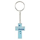 Schlüsselanhänger-Kreuz-Love-like-Jesus-Blau