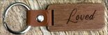 Keychain-wood-leather-Loved